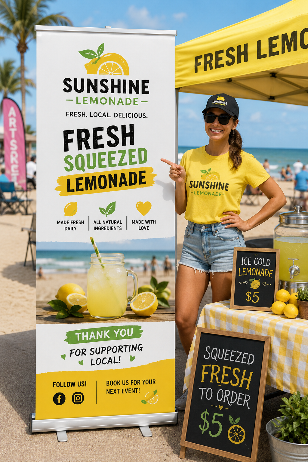 Custom Retractable Business Banner – 34" × 78"